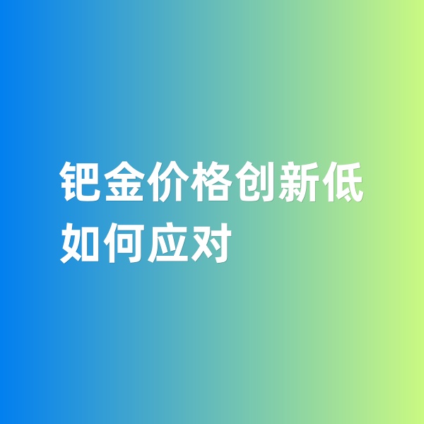 鈀碳回收，鈀金價格創(chuàng)新低，如何應(yīng)對